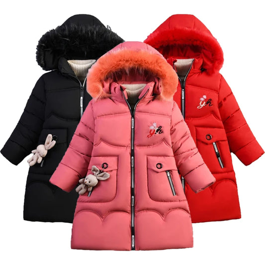 Long Hooded Winter Jacket for Girls