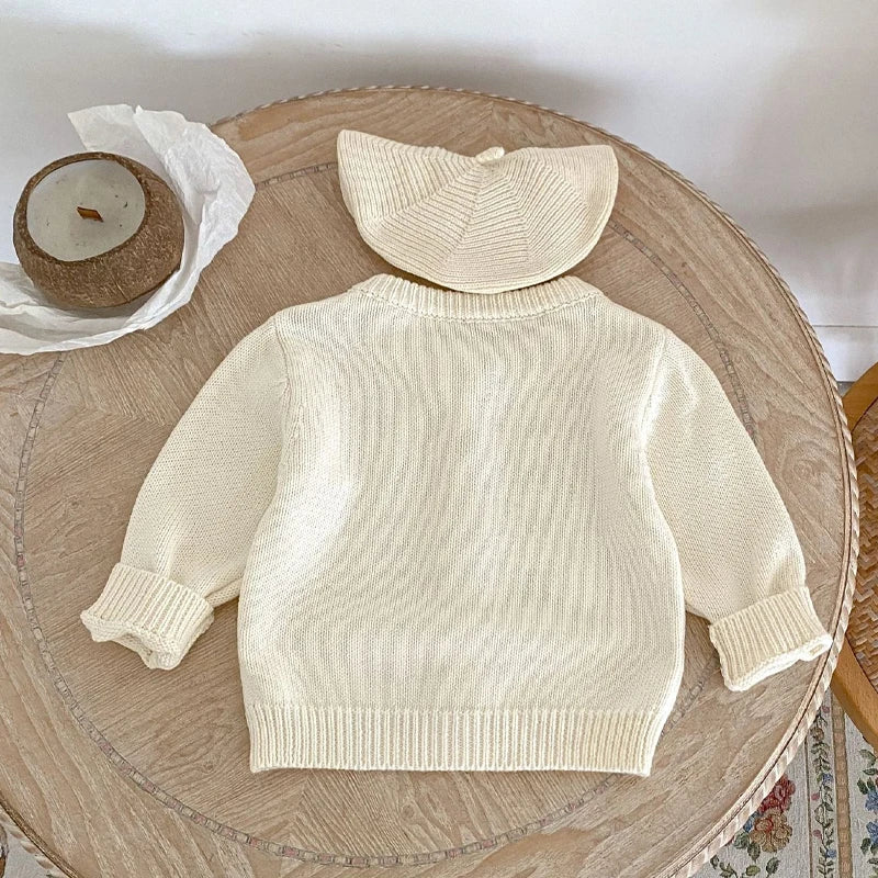Cherry Embroidered Baby Sweater