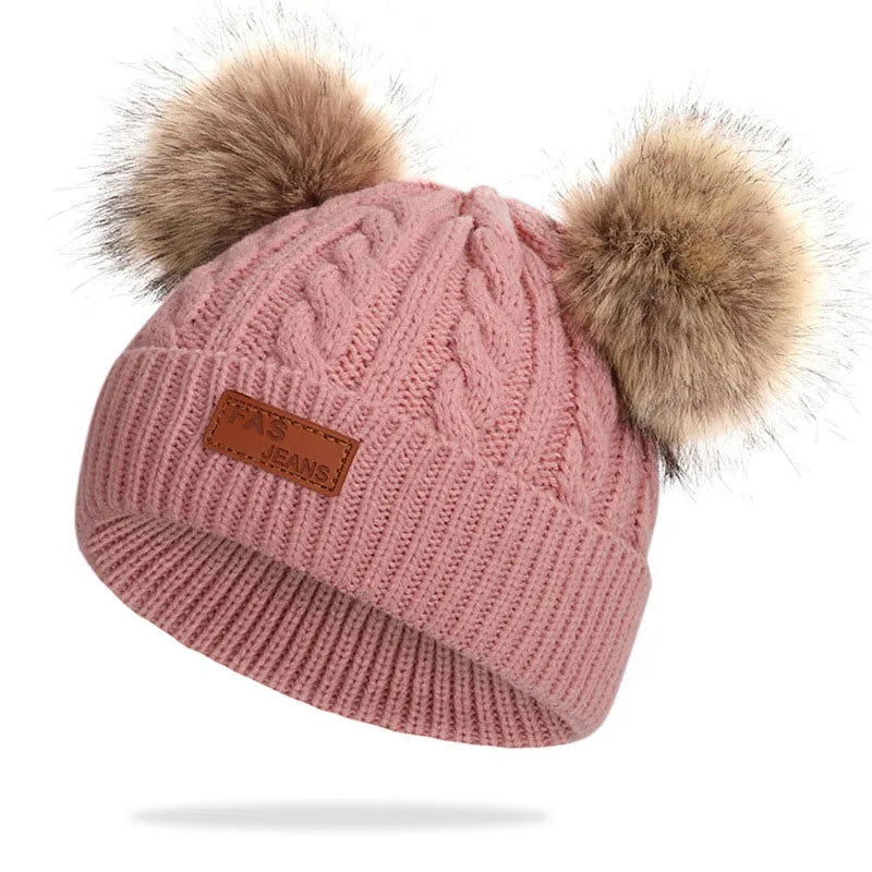 Double Wool Pompom Beanie