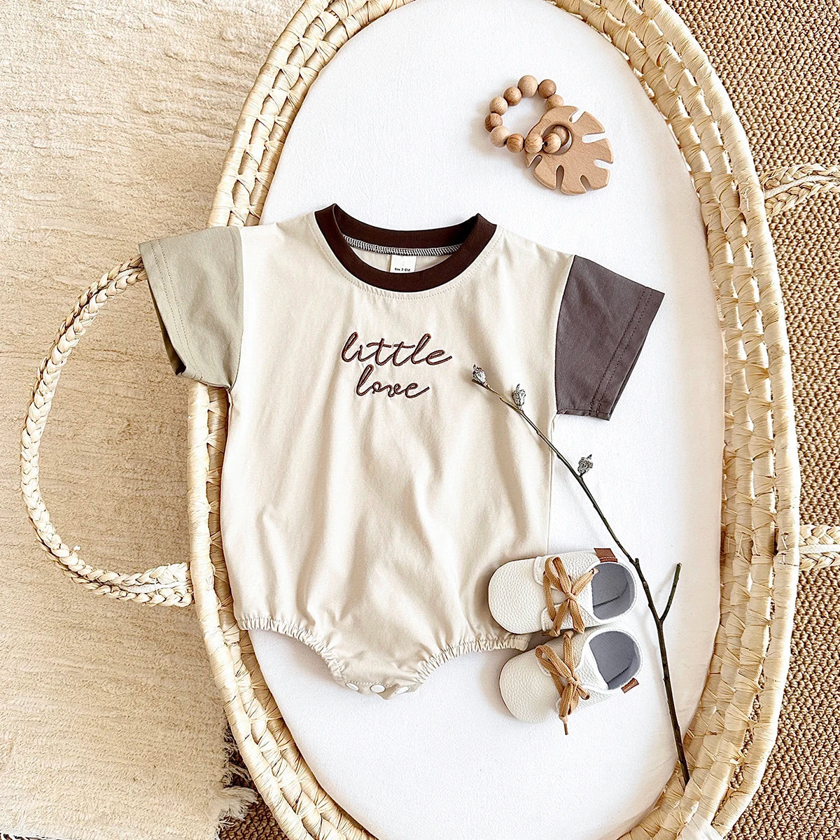 Romper with Embroidered Letters