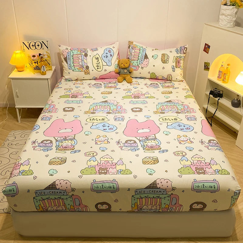 Cartoon Print Fitted Sheet