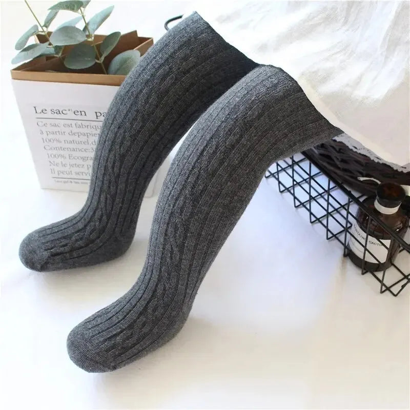 Hight-Waist Cotton Mesh Tights