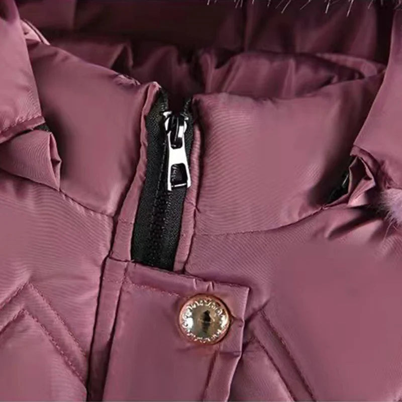 Fur Collar & Heart Print Jacket