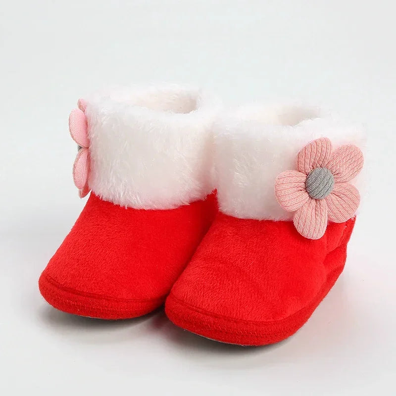 Girls' Flower Snow Boots