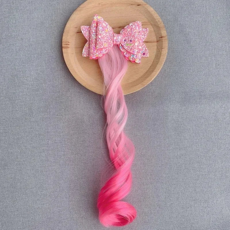 Girls' Colorful Clips with Wig