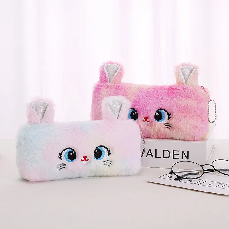 Cat Plush Zipper Pencil Case