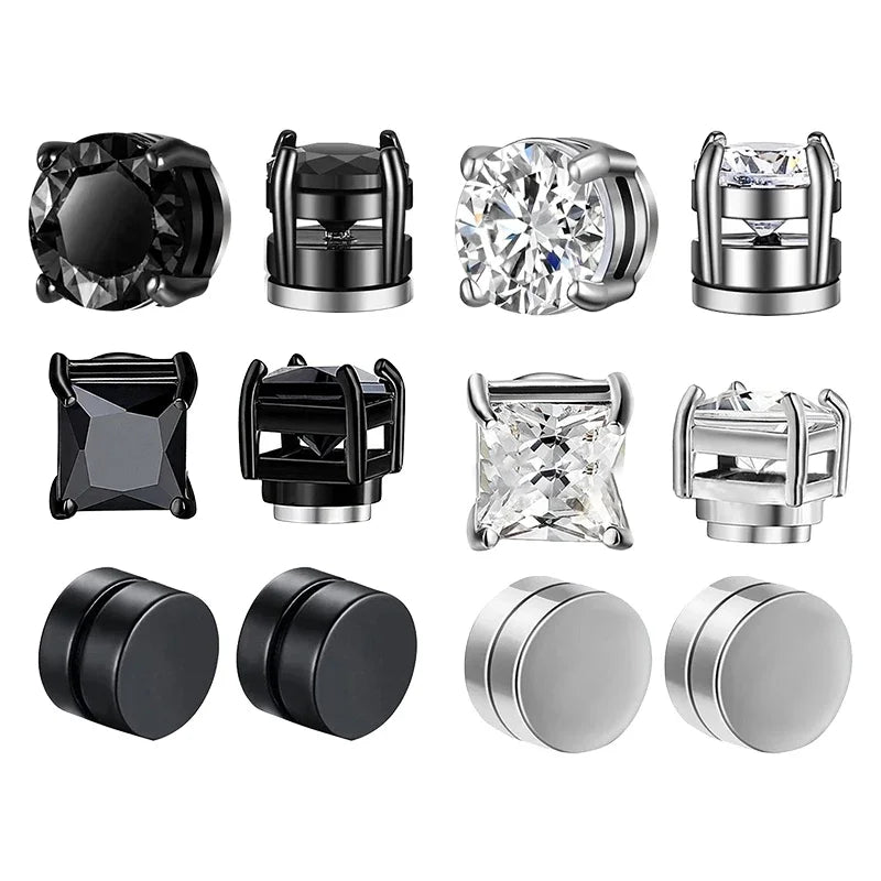 Magnetic Zircon Stud Earrings