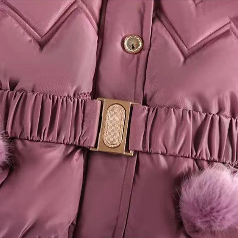 Fur Collar & Heart Print Jacket