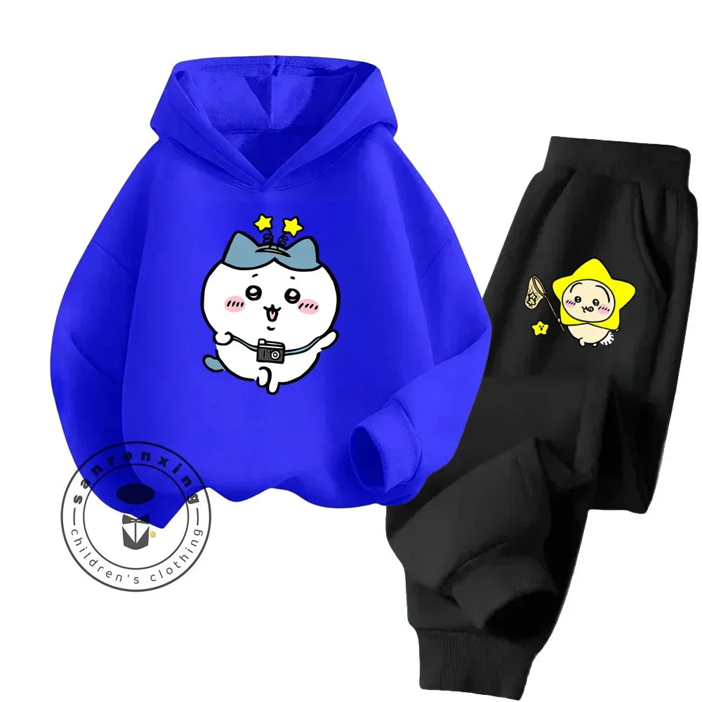 Cartoon Hoodie & Trousers Set