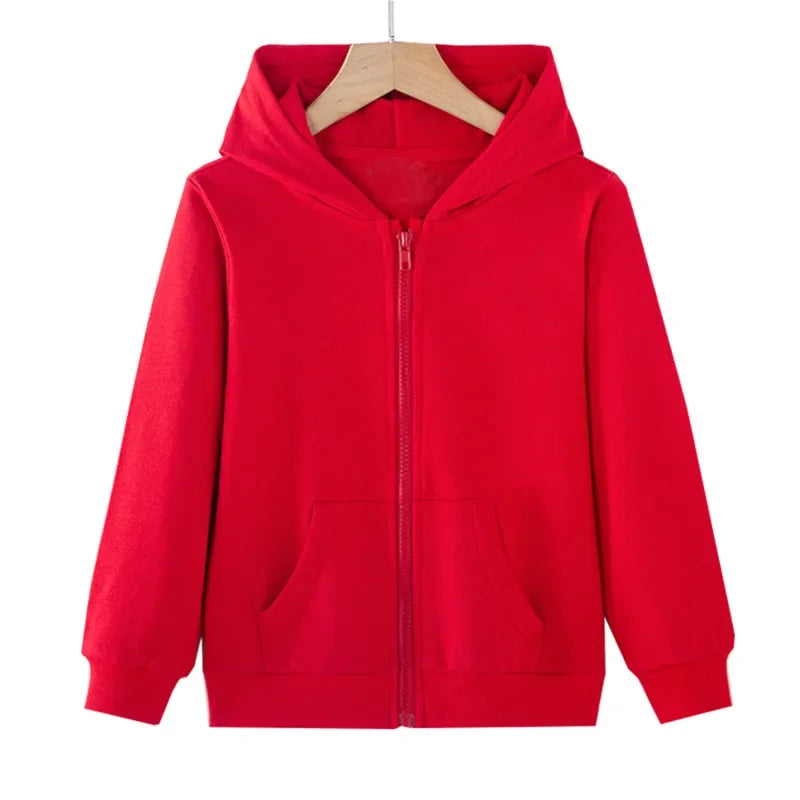 Solid Color Zip-Up Hoodie