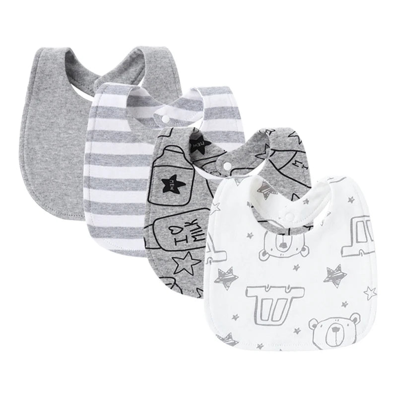 Cotton Baby Bibs - 4Pcs
