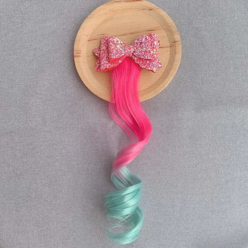 Girls' Colorful Clips with Wig