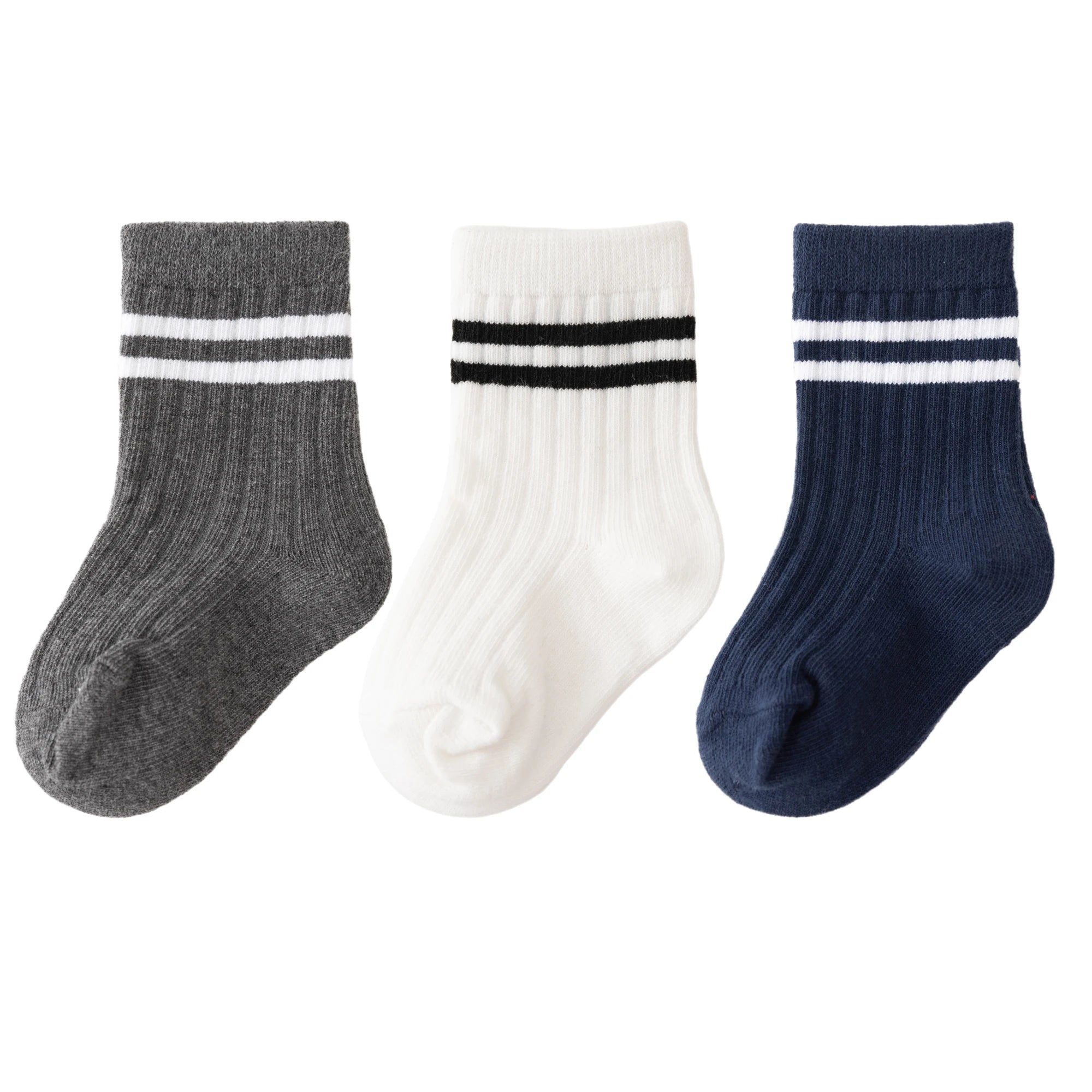 Sporty Striped Toddler Socks Pack - 3 Pairs