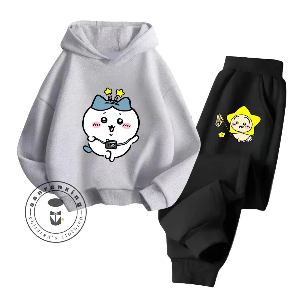 Cartoon Hoodie & Trousers Set