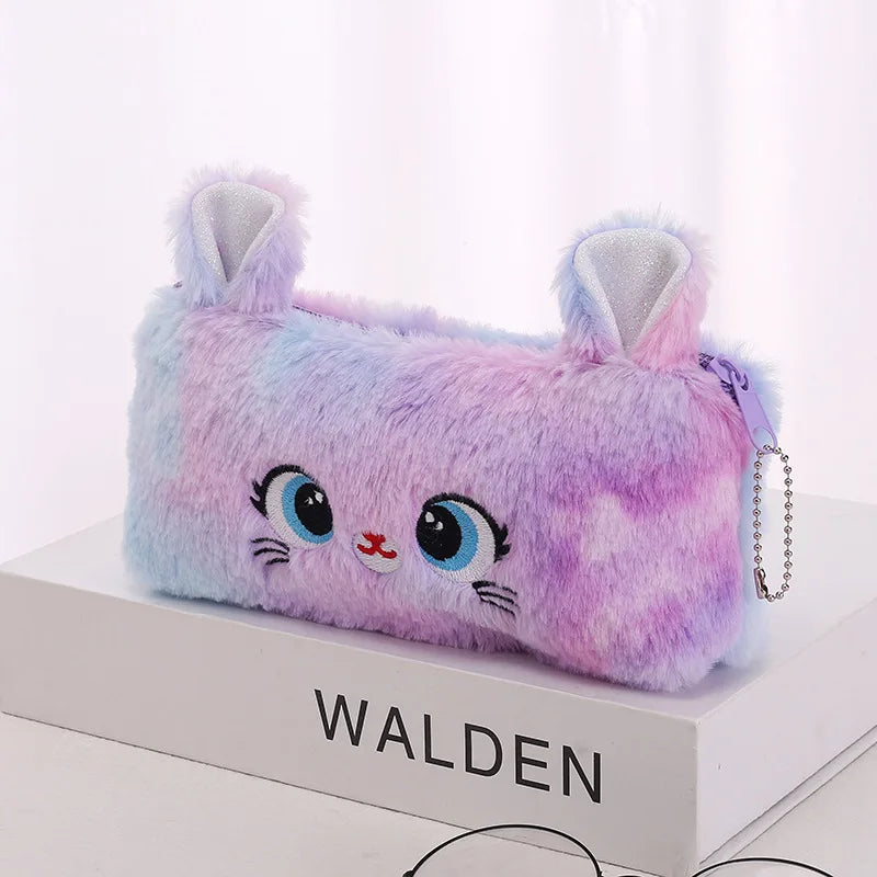 Cat Plush Zipper Pencil Case