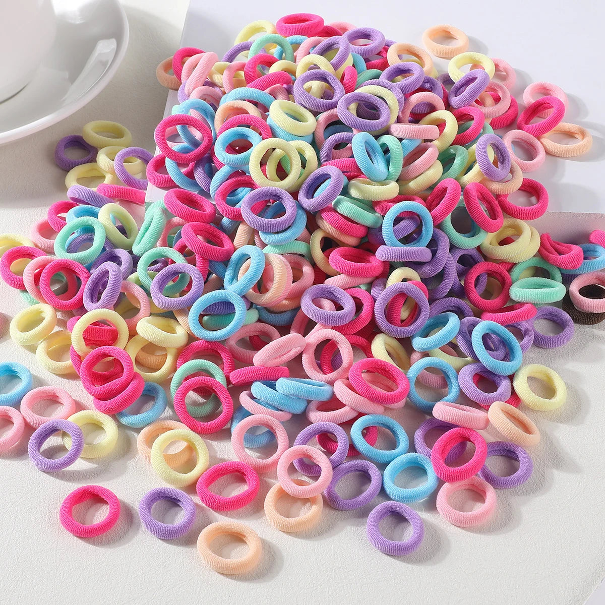 100 Pcs Colorful Hair Ties
