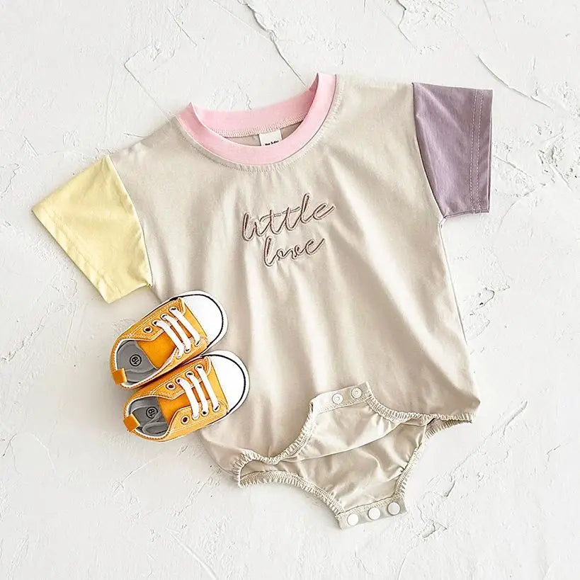 Romper with Embroidered Letters