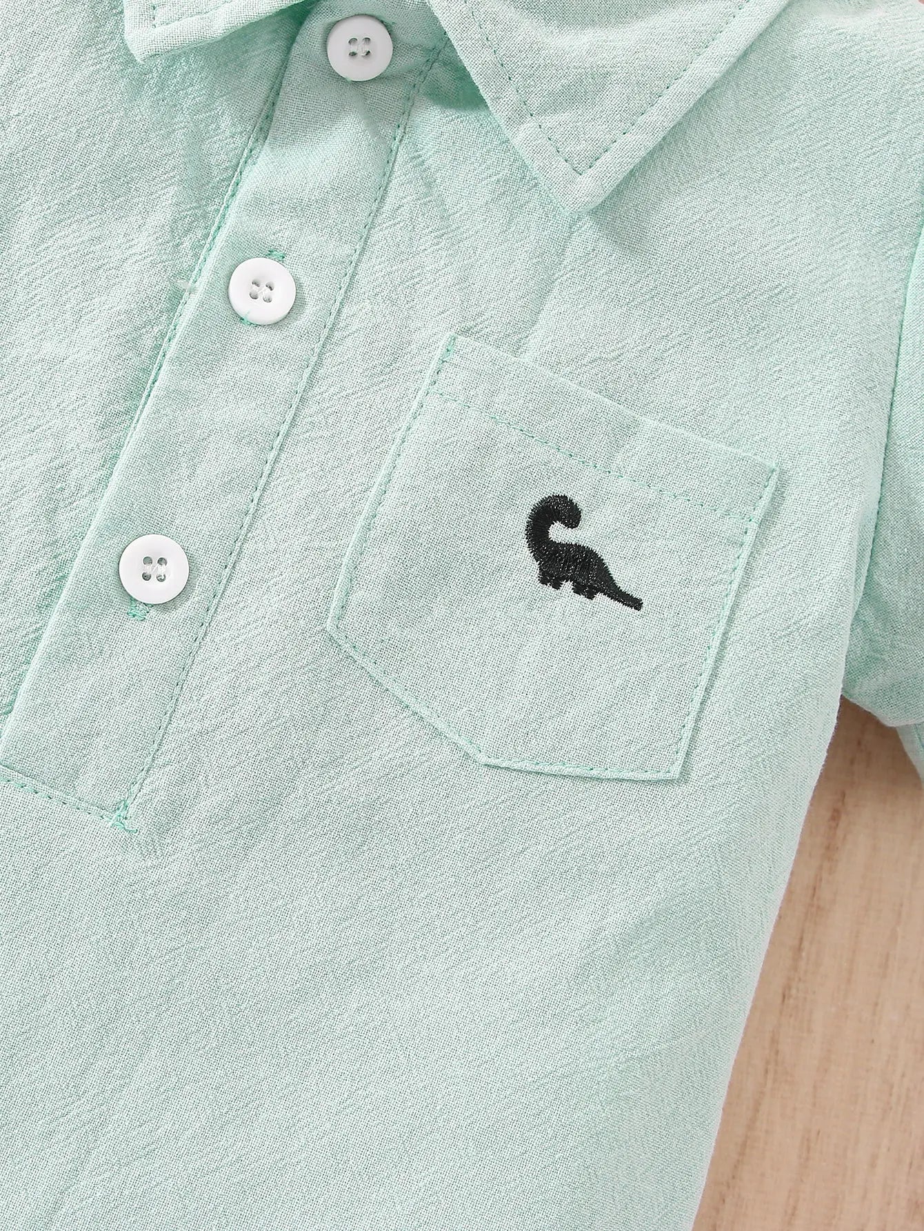 Dino Embroidered Baby Romper