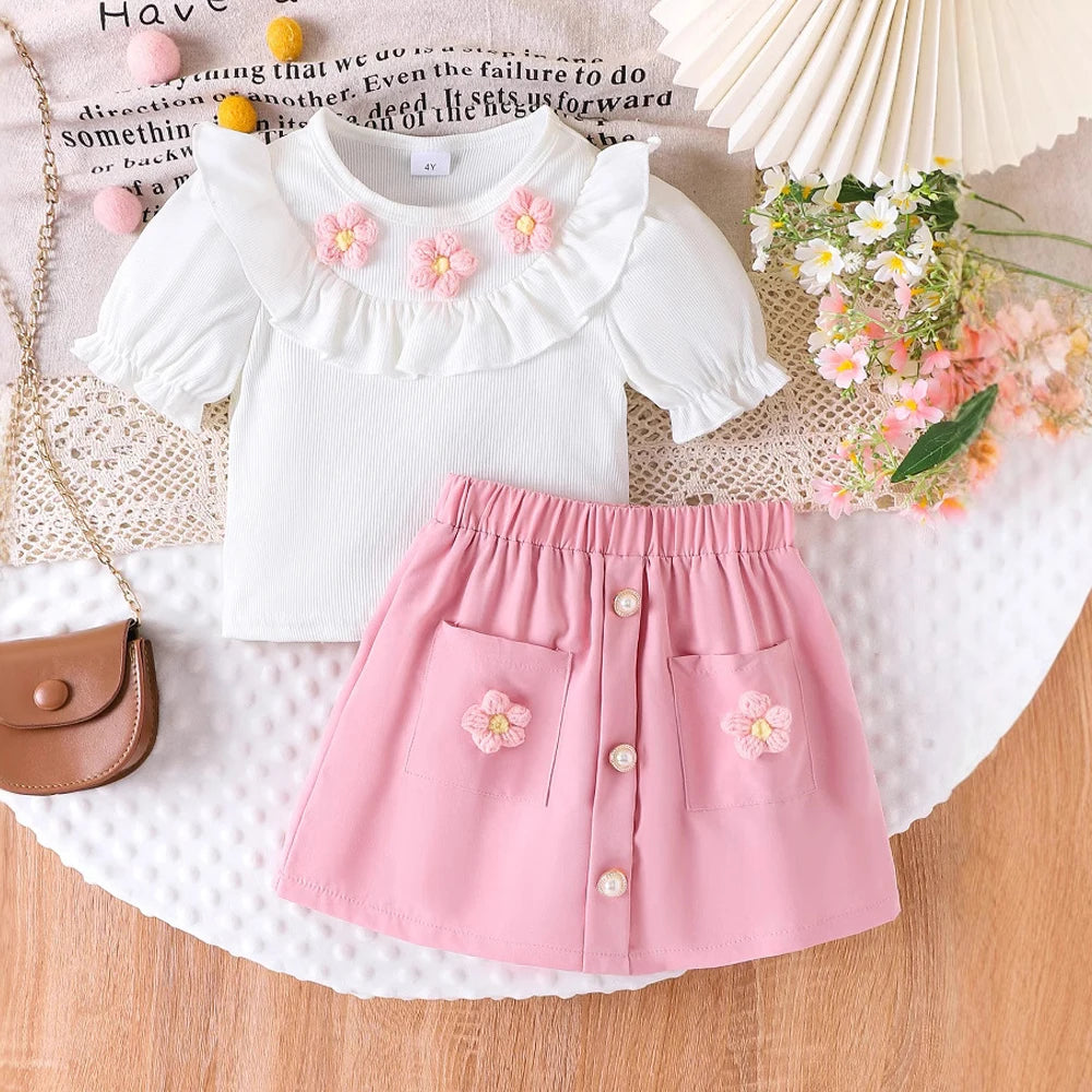 3D Flower 2-Piece Outfit