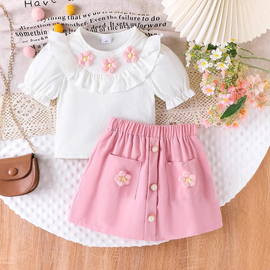 3D Flower 2-Piece Outfit