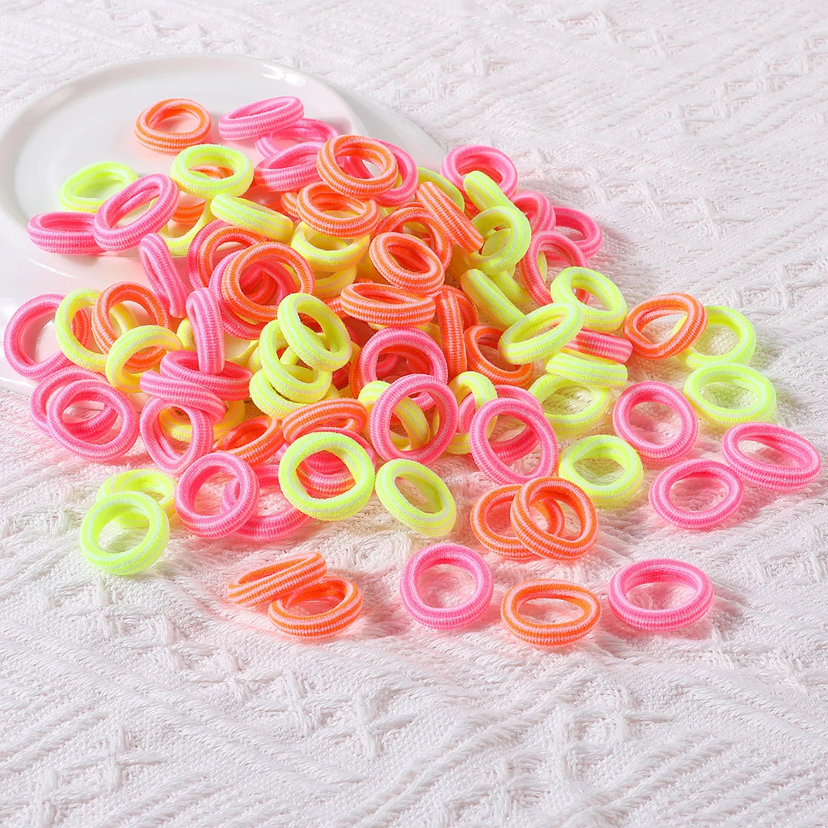 100 Pcs Colorful Hair Ties