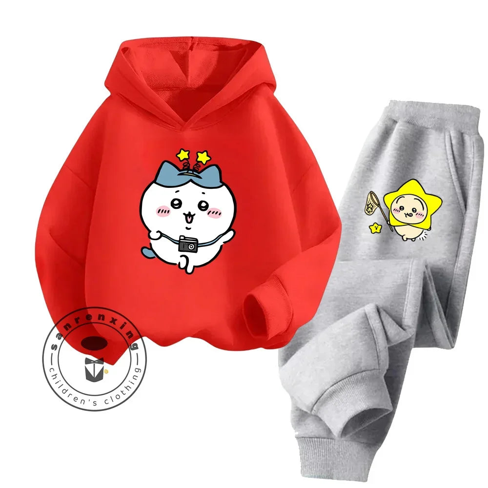 Cartoon Hoodie & Trousers Set