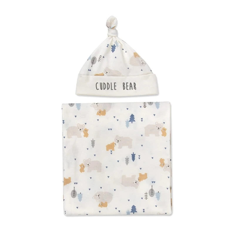 Newborn Swaddle Wrap & Beanie Set