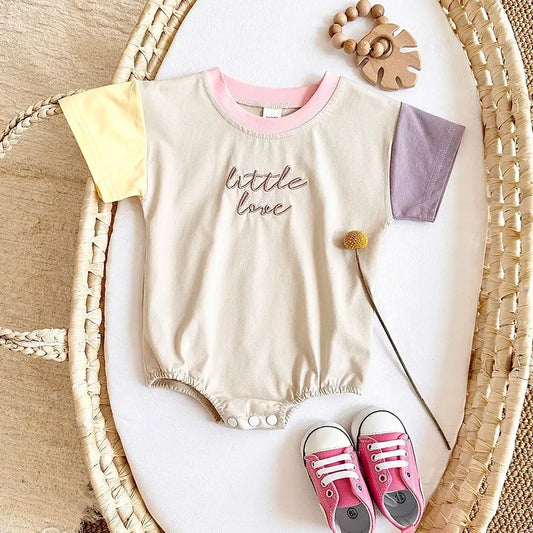 Romper with Embroidered Letters