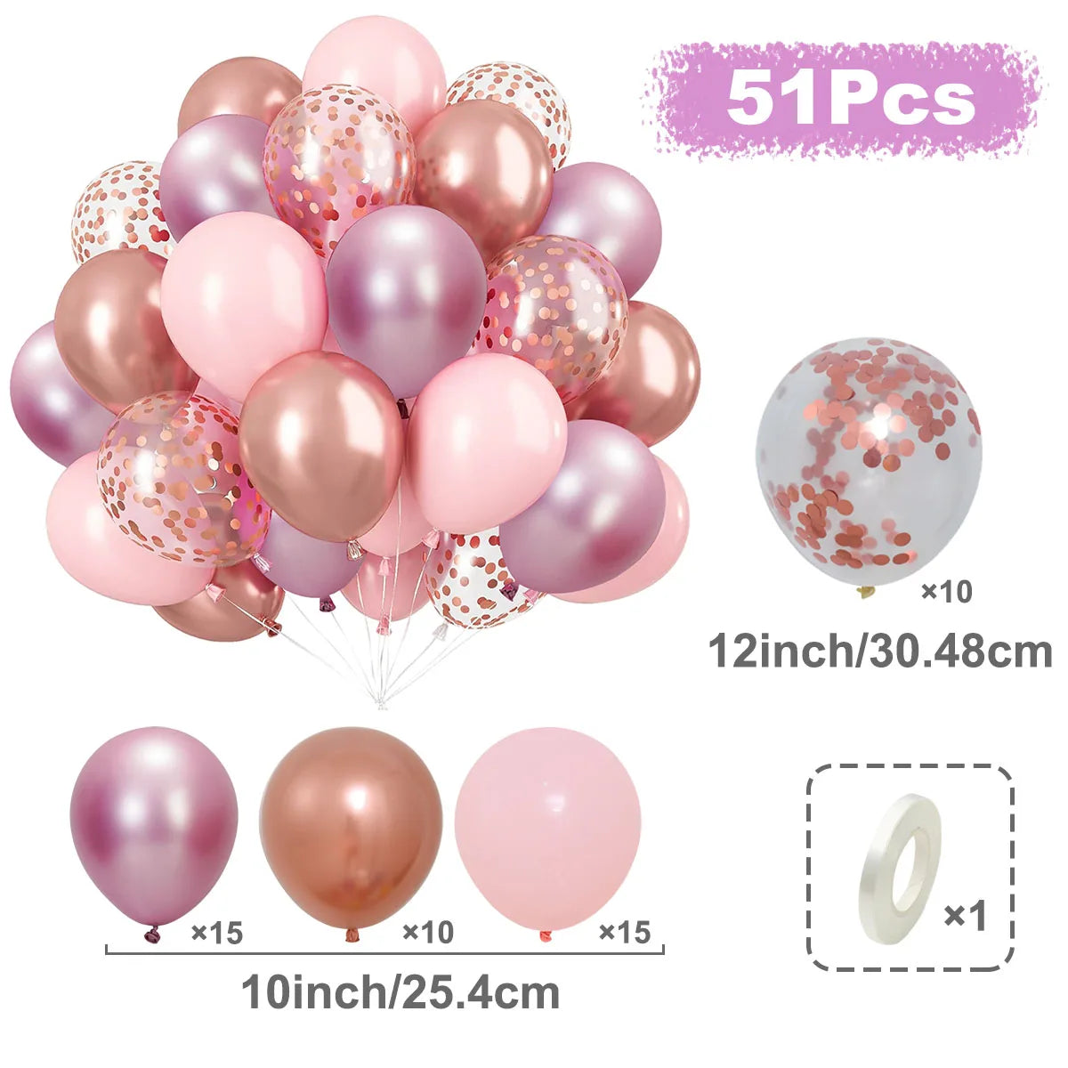 50 PCs Latex Balloon Set