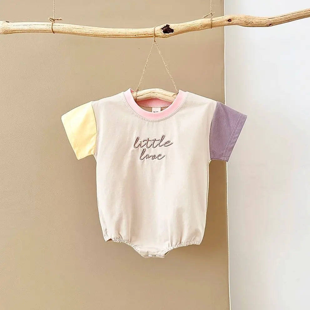 Romper with Embroidered Letters