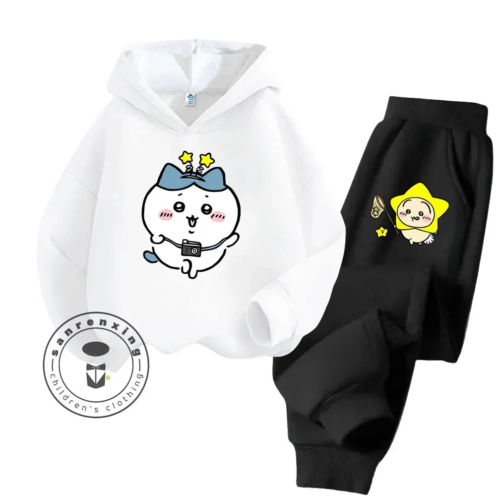Cartoon Hoodie & Trousers Set