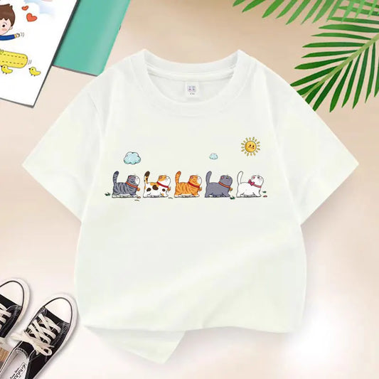 Boys' Cotton Cat Family T-Shirt