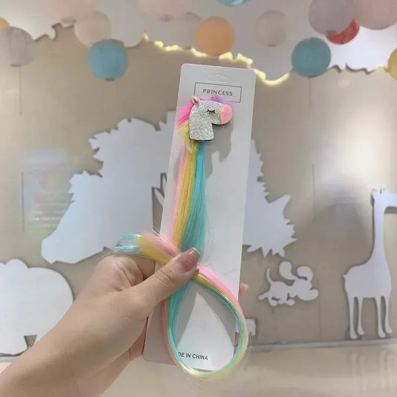 Girls' Colorful Clips with Wig