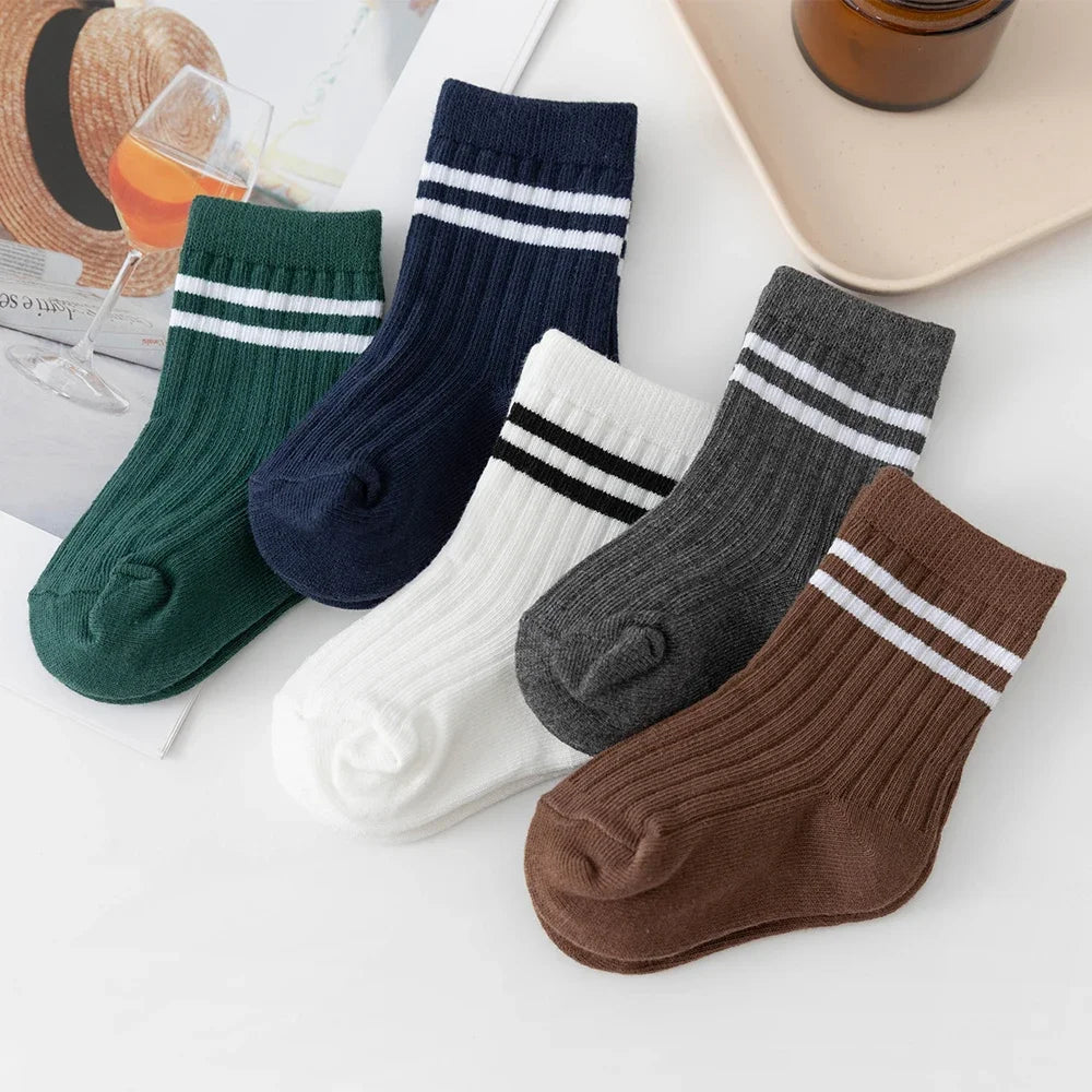 Sporty Striped Toddler Socks Pack - 3 Pairs