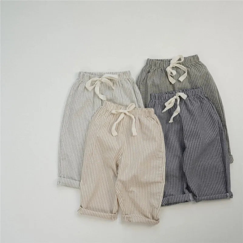 Kids Striped Cotton Pants