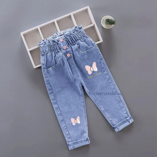 Girls' Graffiti Print Denim Pants
