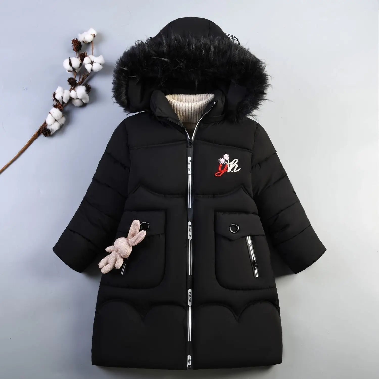 Long Hooded Winter Jacket for Girls