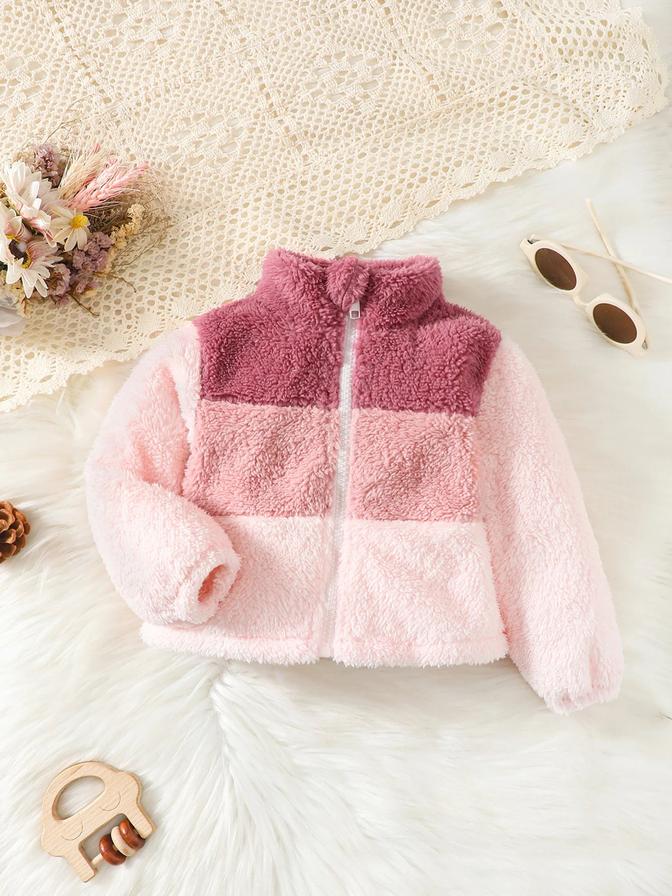 Girl's Plush Zipper Jacket