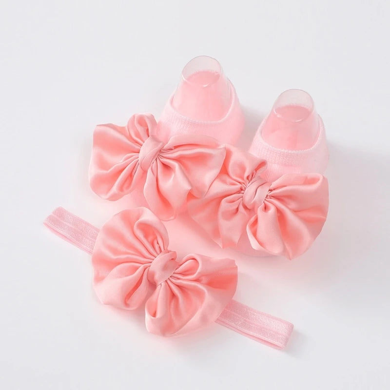 Baby Girl Bow Headband & Socks Set