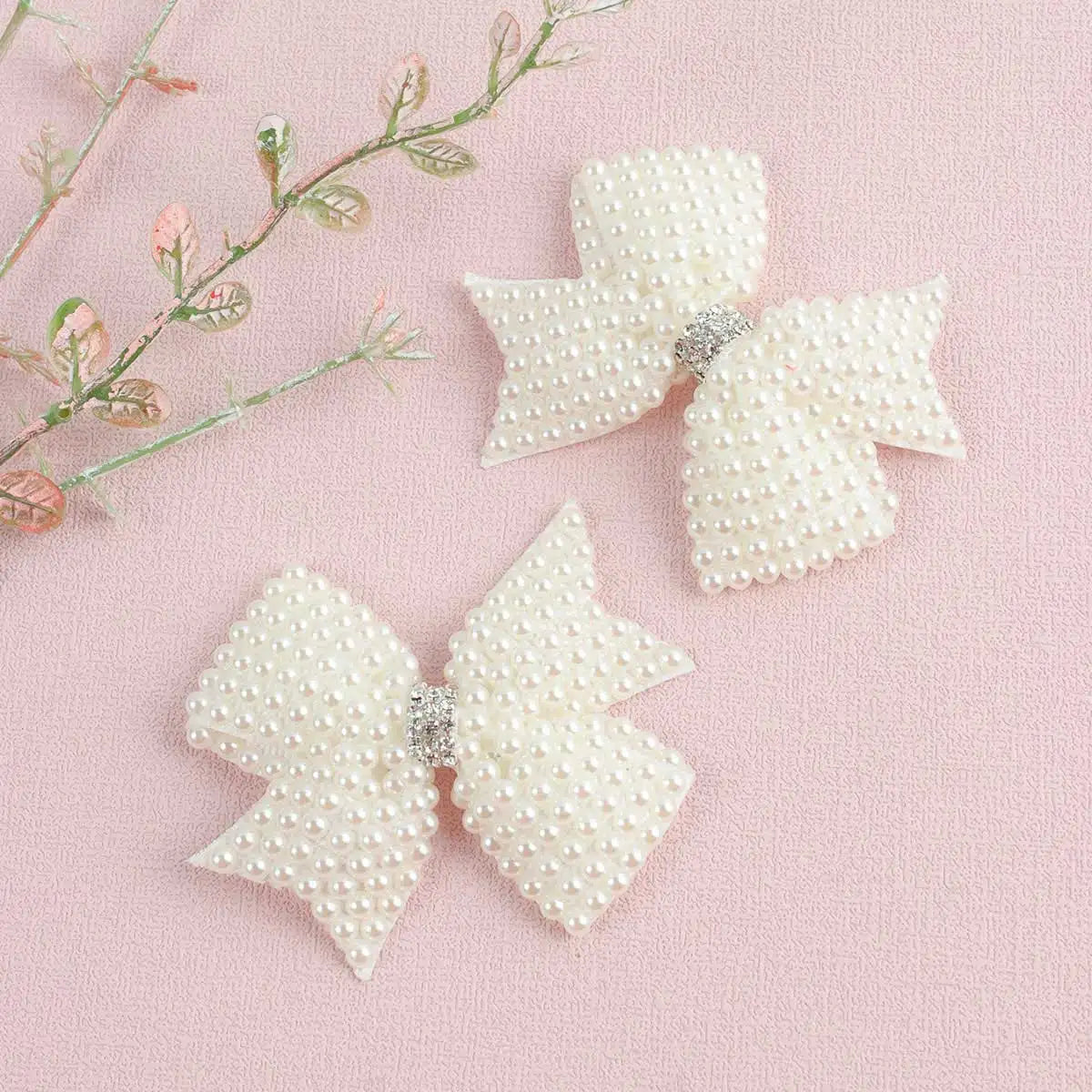 Pearl Hair Bow Clips - 2 Pcs