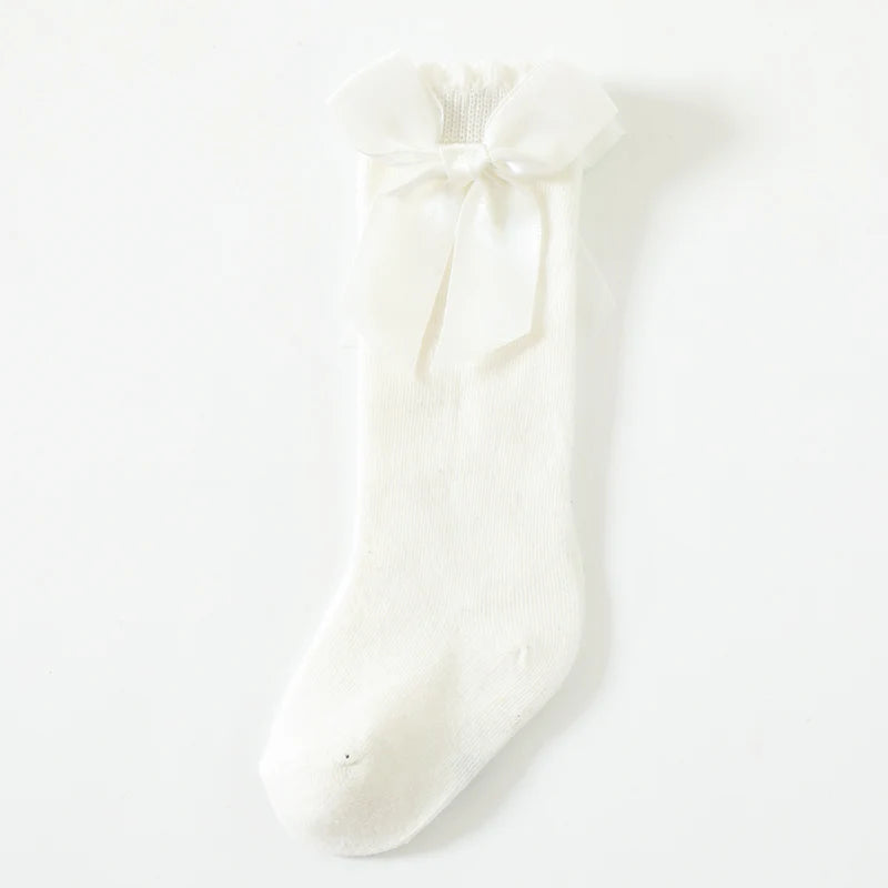 Bow Knee-High Cotton Socks
