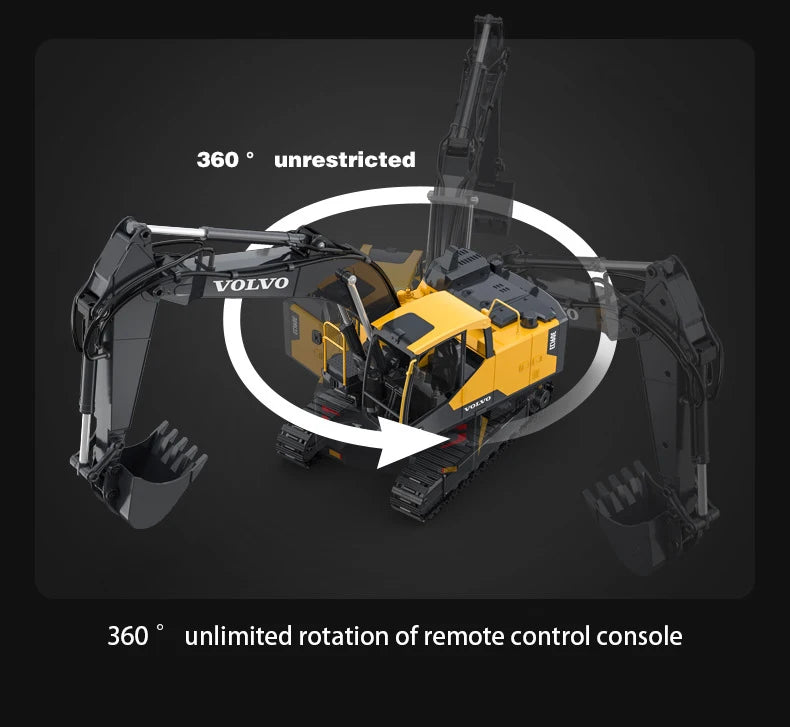 Large Rc Excavator 1:16 3 in1 Alloy Truck E590 Remote Control Engineering Vehicle - Volvo licensed
