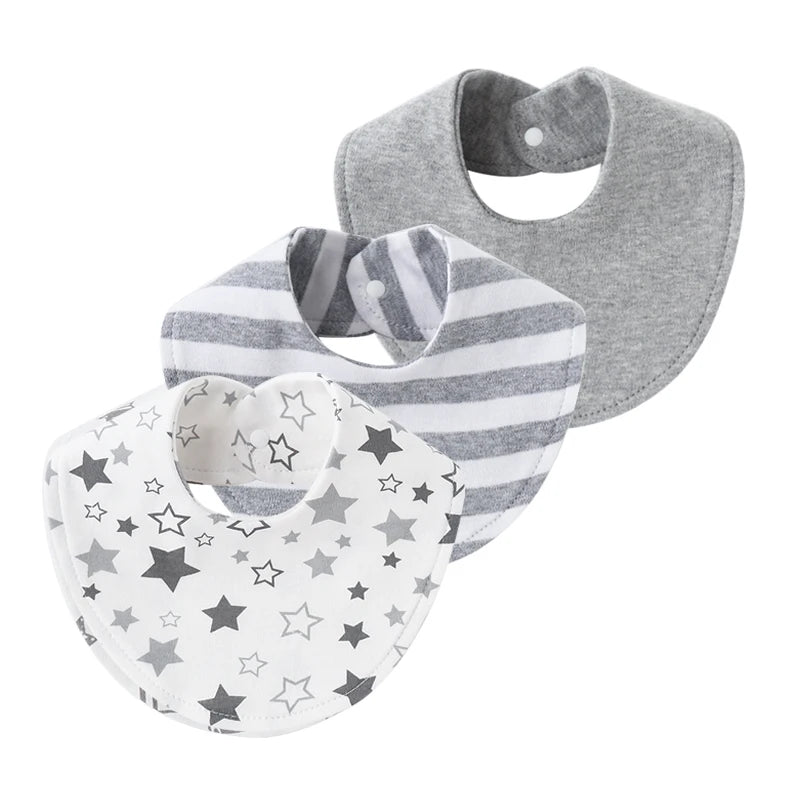Cotton Baby Bibs - 3Pc