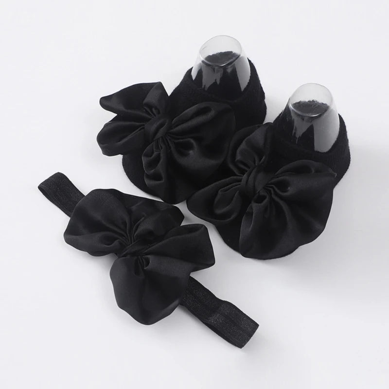 Baby Girl Bow Headband & Socks Set