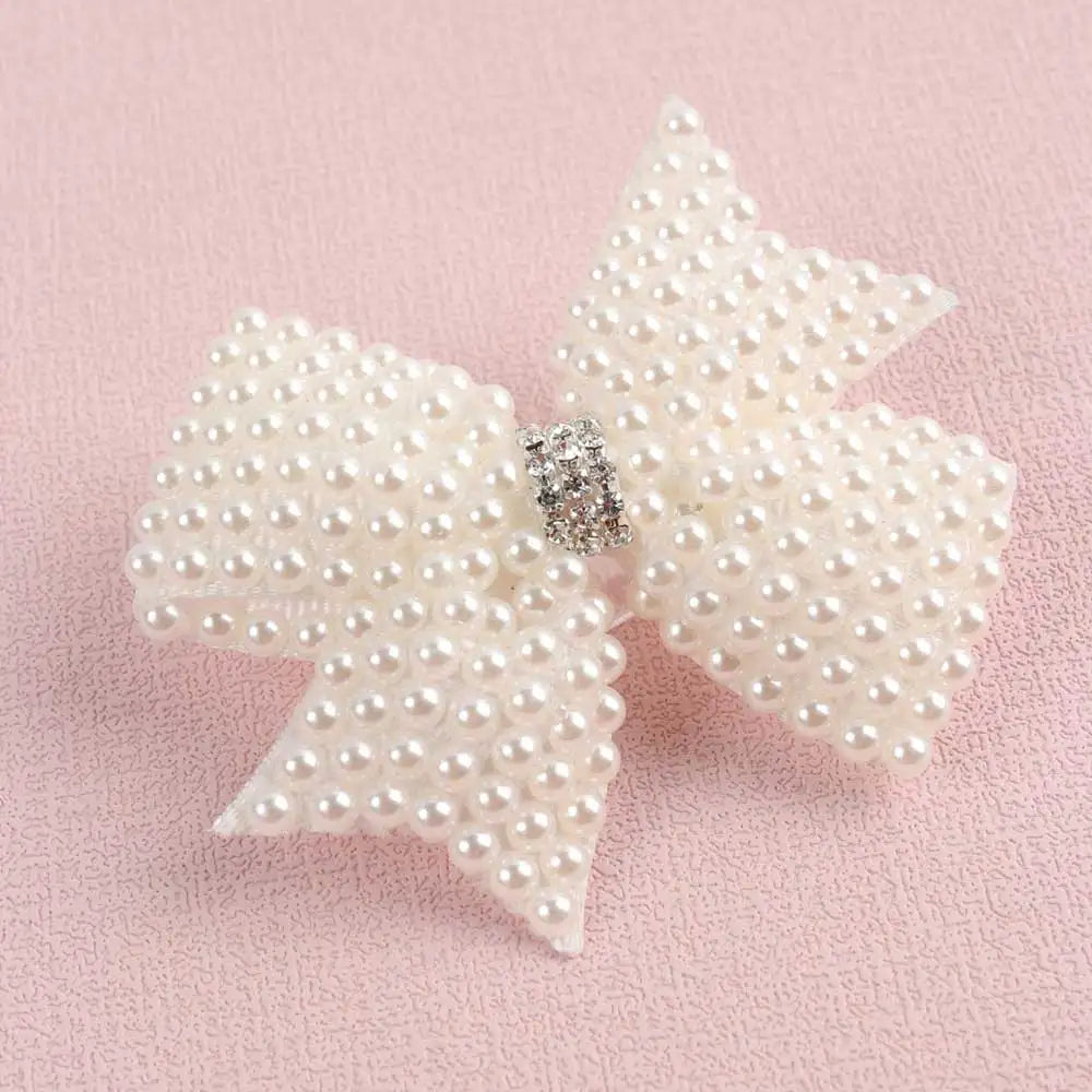 Pearl Hair Bow Clips - 2 Pcs