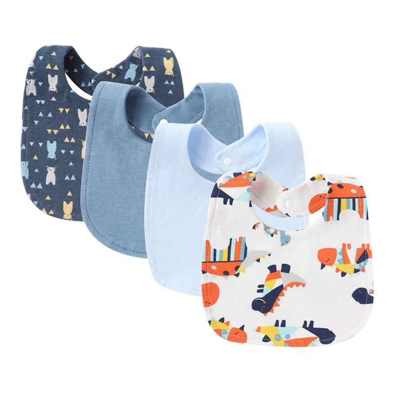 Cotton Baby Bibs - 4Pcs