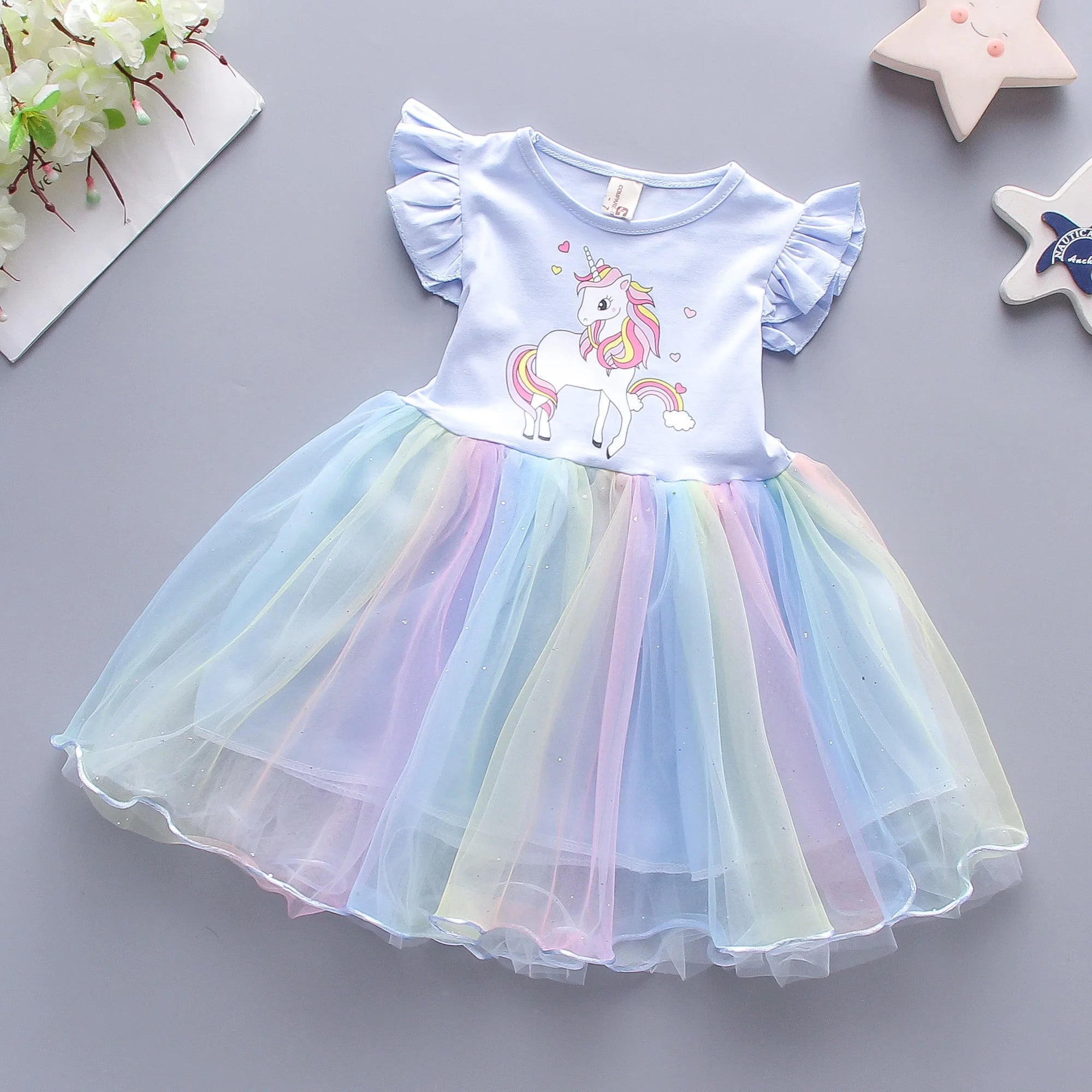 Girls Summer Unicorn Dress