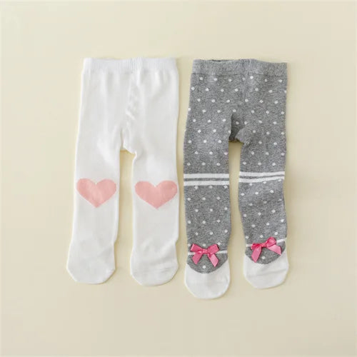 Girl's Cotton Tights – 2Pc Set