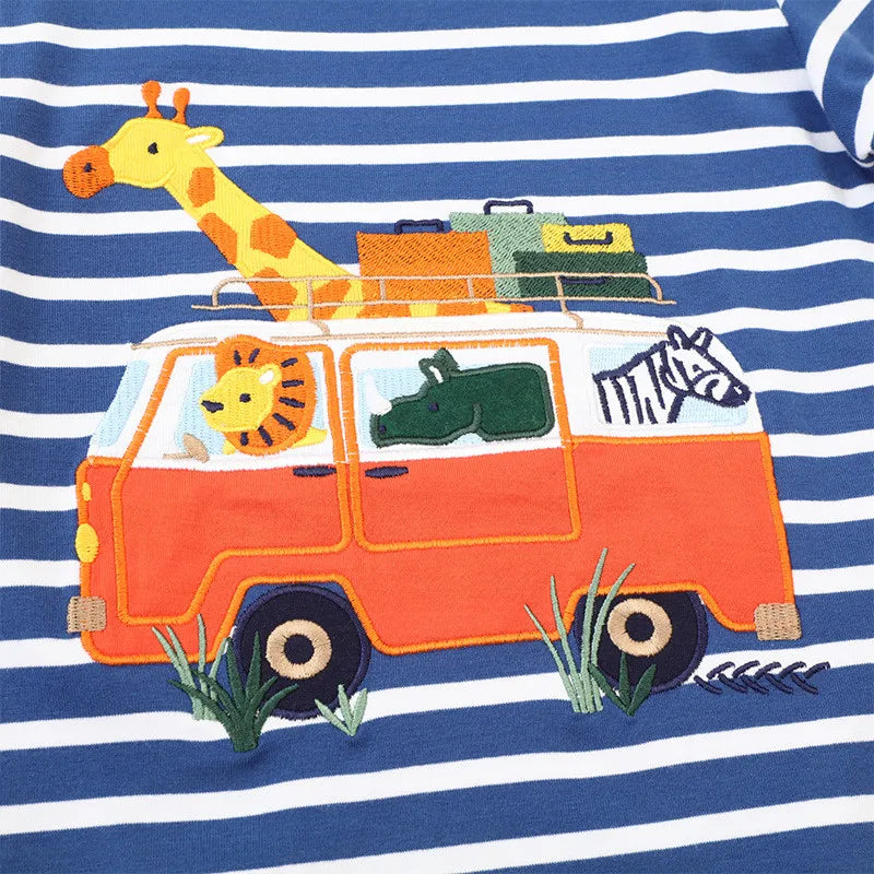Boys' Striped Embroidered Shirt