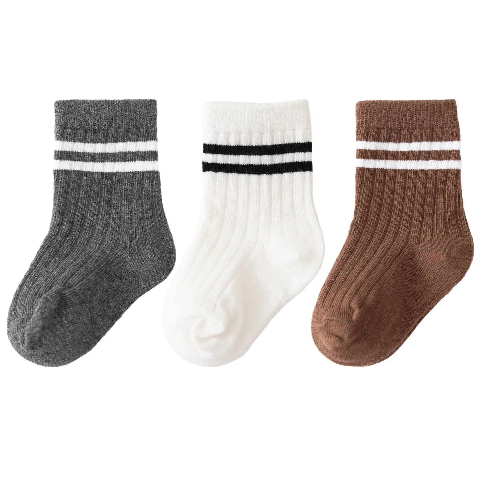 Sporty Striped Toddler Socks Pack - 3 Pairs